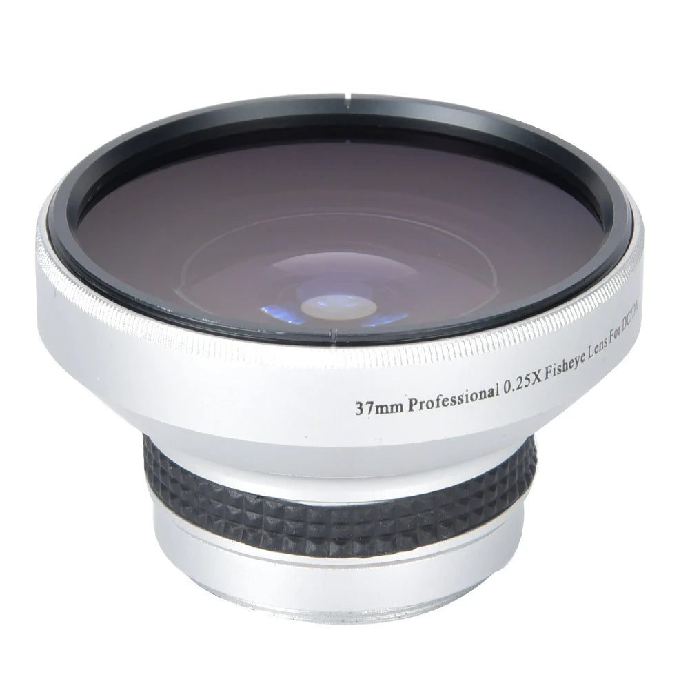 Fisheye Lens Silver Waterproof 37mm 0.25X Fisheye Lens Camera Lenses Strong Applicability for Photographer Camera Accessories