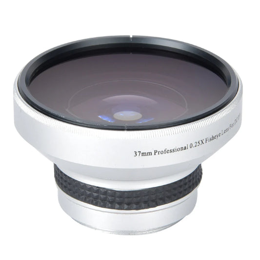 Fisheye Lens Silver Waterproof 37mm 0.25X Fisheye Lens Camera Lenses Strong Applicability for Photographer Camera Accessories