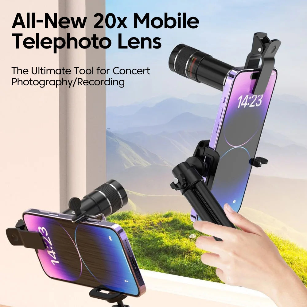 20x Telephoto Phone lens Camera Universal Zoom Iens Highdefinition External Effect Photography Large light Transmission