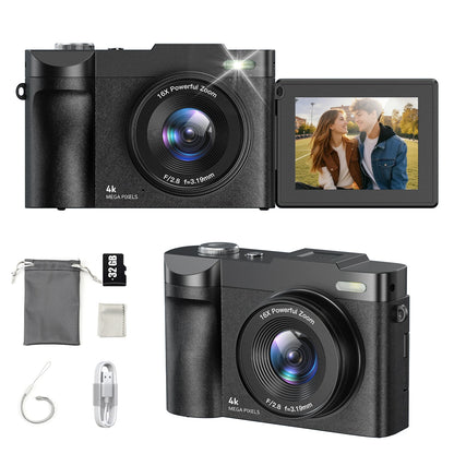 Digital Camera for Photography Camera with 2.8" 180° Flip Screen 16X  Shoot Camara with 32GB Micro SD Card for Beginner Gifts