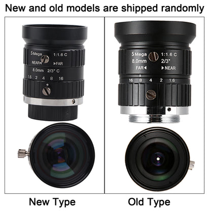 5MP Camera Lens Security Camera Lens 5MP HD Camera Lens 8mm Focal-Length Manual Aperture C Mount Security Surveillance CCTV Lens