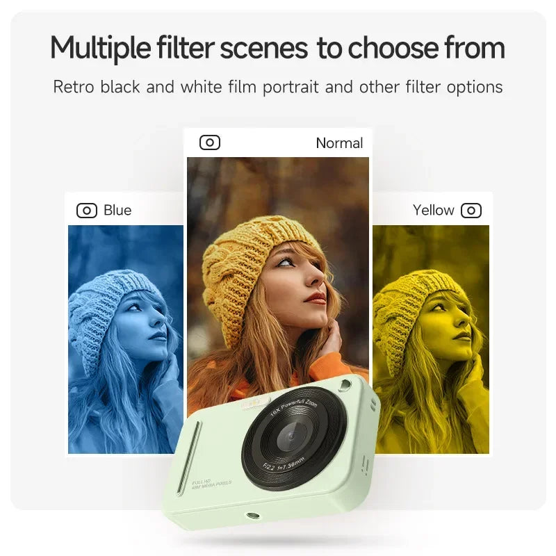 K Digital Camera Autofocus Vlogging Camera HD 24MP with 2.4" Large Screen Camcorder Camera for Photography for Kid Adult Photo