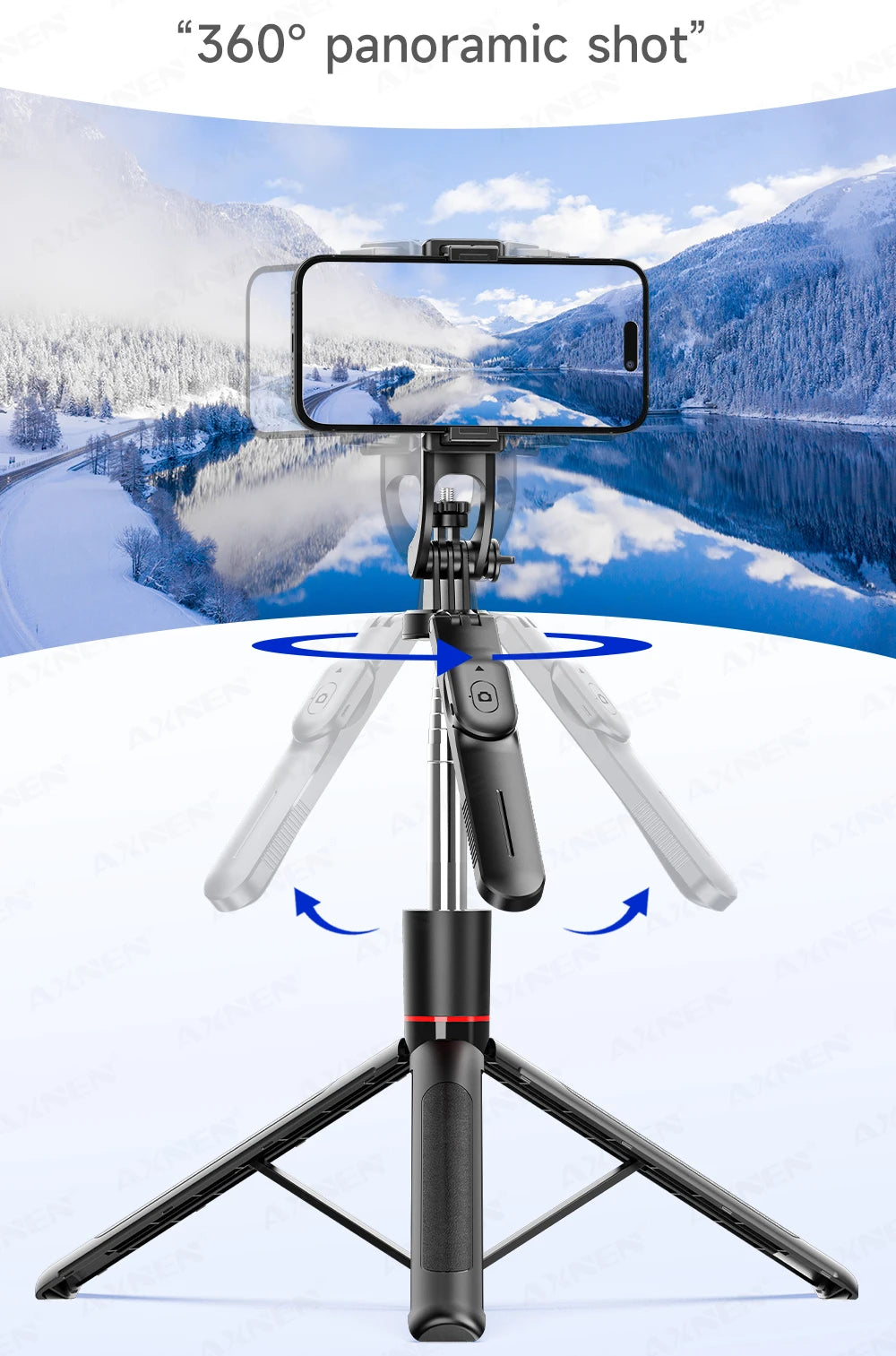 F16 Selfie Stick Tripod with 1708mm Long 8-Section Pole, Bluetooth Remote, 360° Rotation, 1/4 Interface, for Phone Camera Vlog