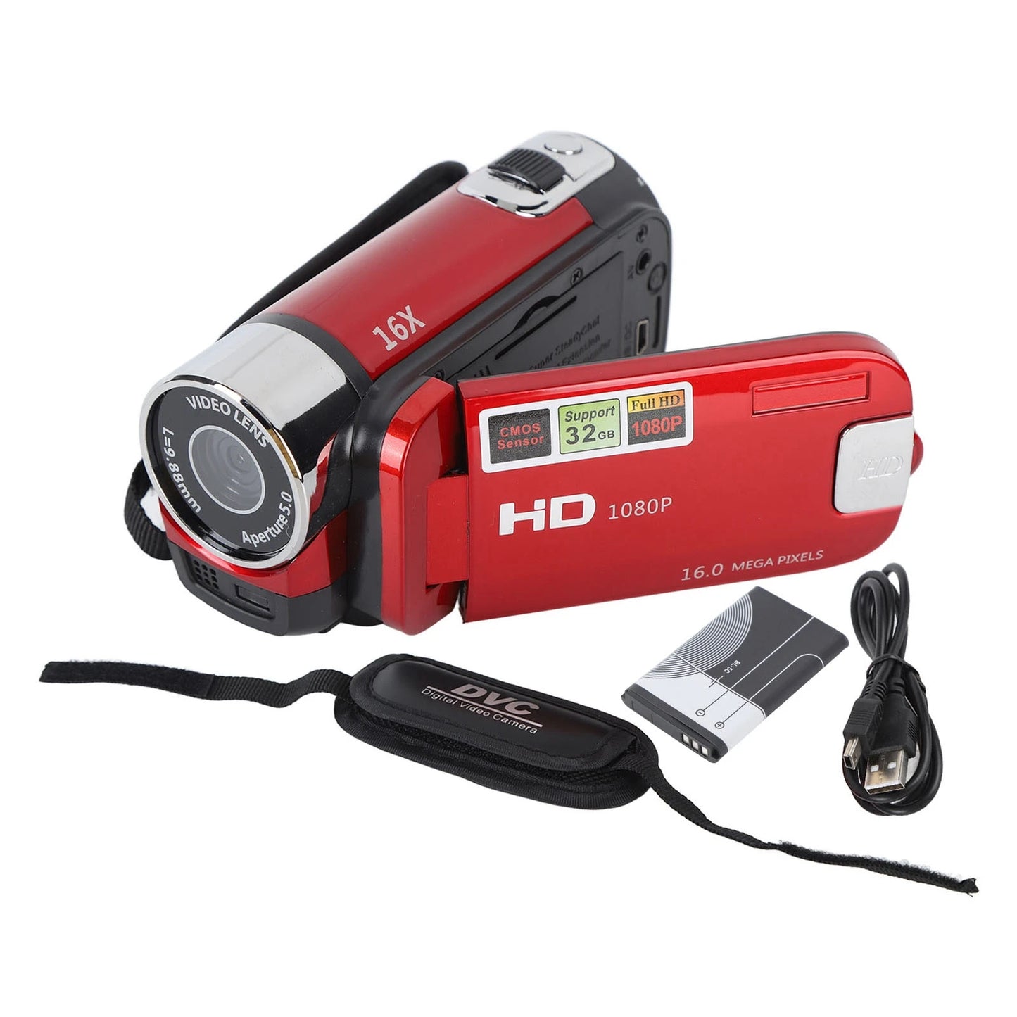 2.7in Camera 4K Camera Vlogging Camera 4K 48MP DV Camera 2.7in TFT Rotatable Screen 16x Digital Zoom Video Camera with USB Cable