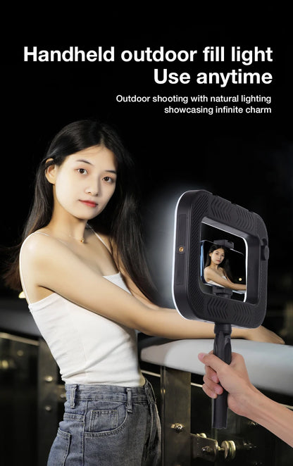 Handheld Ring LED Rechargeable Fill light Portable Mobile Phone Live Broadcast Photography Desktop Rabbit Cage Selfie Light