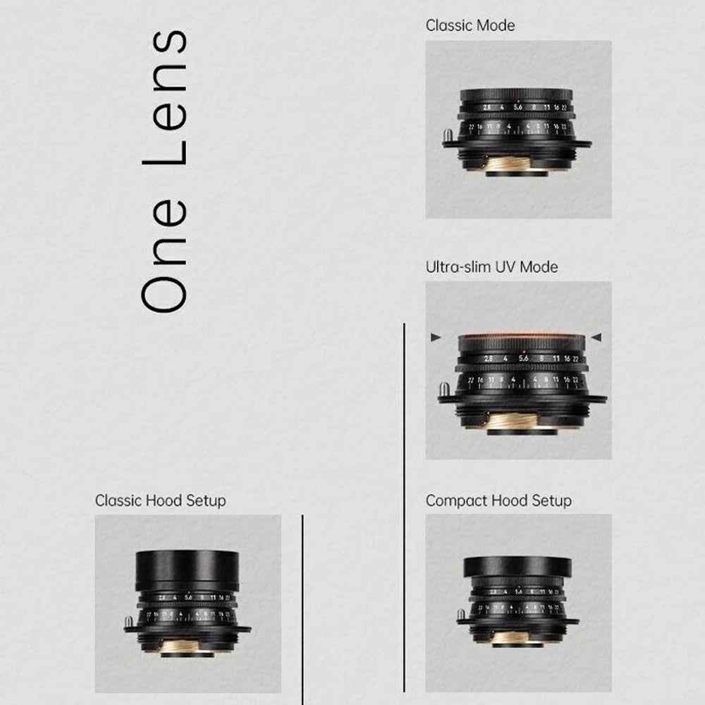 7artisans 35mm F2.8 Full Frame Manual Focus Prime Camera Lens compatible with Leica LM LM-L mount