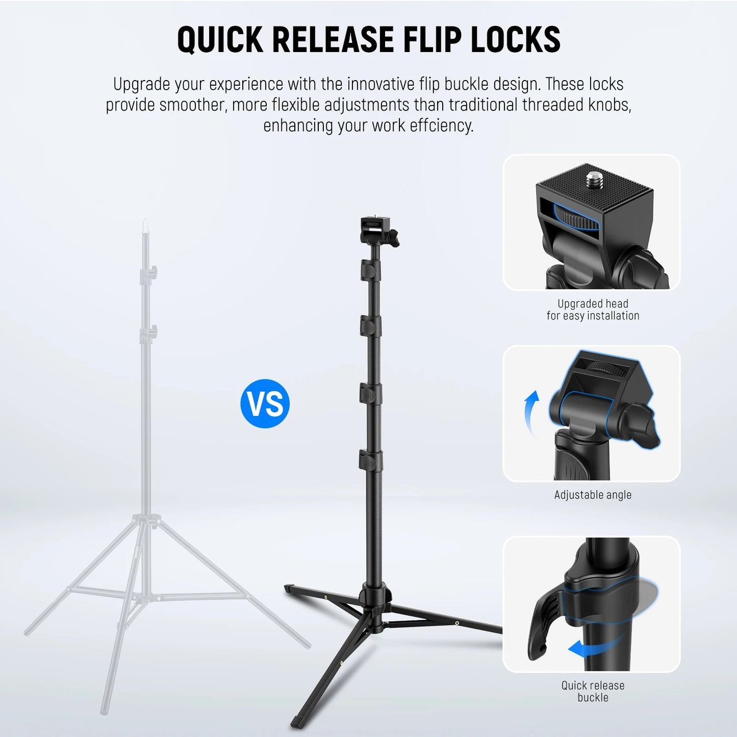 NEEWER Basic Phone Tripod for iPhone & Camera w/Remote & Phone Holder, 66" Metal Selfie Stick Travel Vlog Cell Phone Stand f