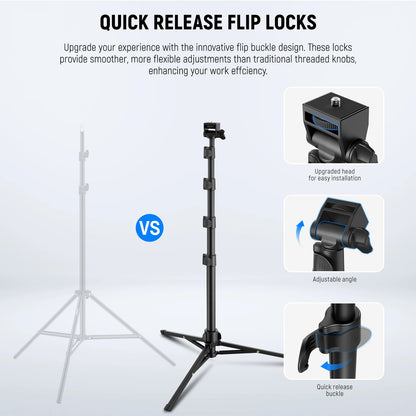 NEEWER Basic Phone Tripod for iPhone & Camera w/Remote & Phone Holder, 66" Metal Selfie Stick Travel Vlog Cell Phone Stand f