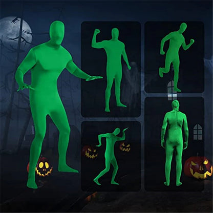 Stretchy Body Green Screen Suit Invisible Effect Tight Suit Bodysuit Unisex Costume for Photo Video Special Effect Festival