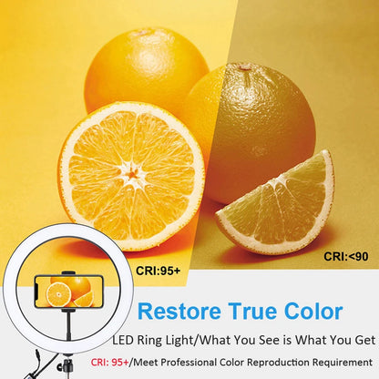 LED Selfie Ring Light 12 Inch Desktop Video YouTube Lamp Tripod Stand Dimmable RGB Photography Light Remote Control Soft Light
