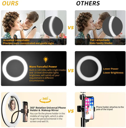 12 inch LED Ring light Photography Lighting Phone Ringlight With Tripod Stand USB Round Fill Lamp for Youtube Phone Video Live