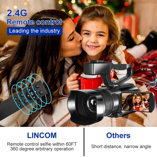4K HD Video Cameras for Photography 64MP WiFi Livestream Webcam Camcorder 18X Digital Zoom Vlog Recording Camera for YouTube