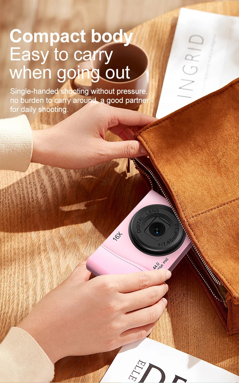 Retro CCD 24 Million Pixels Camcorder 4K Digital Camera 16x Zoom Compact Cameras Auto Focus for Adult Beginners Kids Photograph