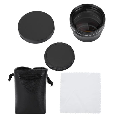 2X Lens Camera Lens 2X Magnification High Definition Converter Telephoto Lens for 37mm Mount Camera Lens High Definition Lens