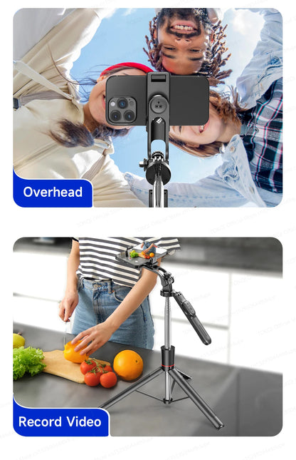 F16 Tripod 1/4'' Interface Extendable Selfie Stick for Smartphone 360° Rotat Shooting Vlog Video Live Broadcast Film with Remote