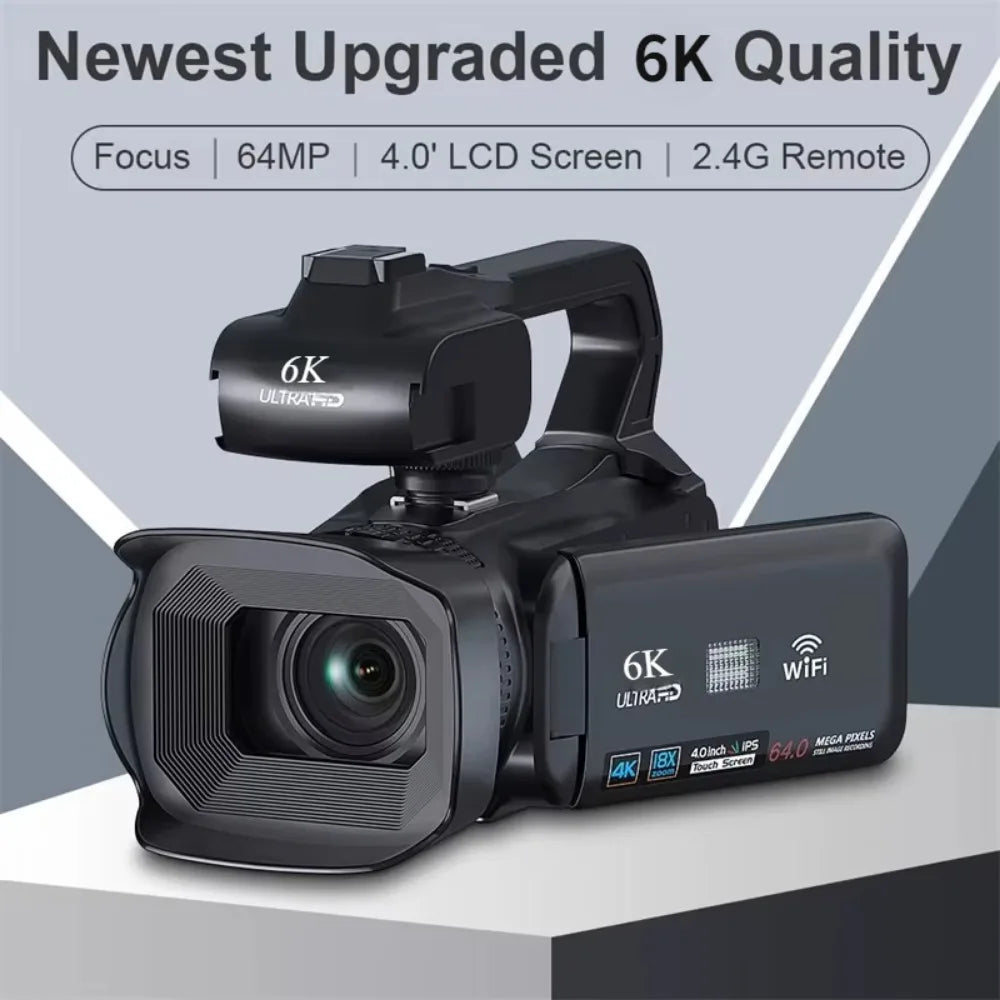 4K HD Video Cameras for Photography 64MP WiFi Livestream Webcam Camcorder 18X Digital Zoom Vlog Recording Camera for YouTube