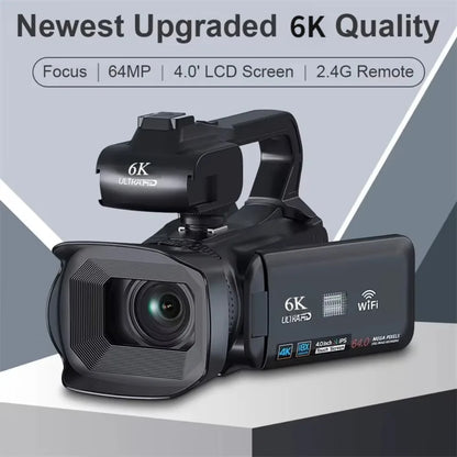 4K HD Video Cameras for Photography 64MP WiFi Livestream Webcam Camcorder 18X Digital Zoom Vlog Recording Camera for YouTube