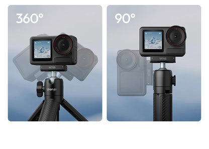 Ulanzi MT66 ClipMate Tripod With Action Connector 3-in-1 Backpack Clip Selfie Stick Tripod For DJI Action 5 Pro/4/3 Vlog Travel