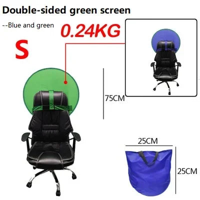 Portable 110cm Green Screen Photo Backdrops Chromakey Cloth High Color Saturation Photography Background for Live Video Studio