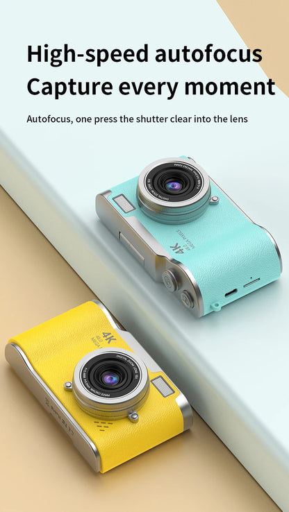 Digital Camera 4K 48MP Photography Camera Video Camcorder Rechargeable Cameras 2.4 inch Screen Camcorder for Kid Adult Beginners