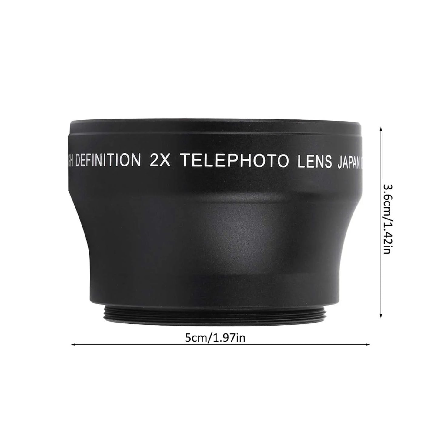 2X Lens Camera Lens 2X Magnification High Definition Converter Telephoto Lens for 37mm Mount Camera Lens High Definition Lens