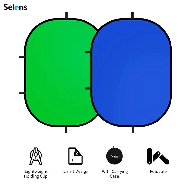 Selens Green Screen Photo Background New Collapsible Portable Reflector Blue Studio Light Reflector For Photography Props Parts