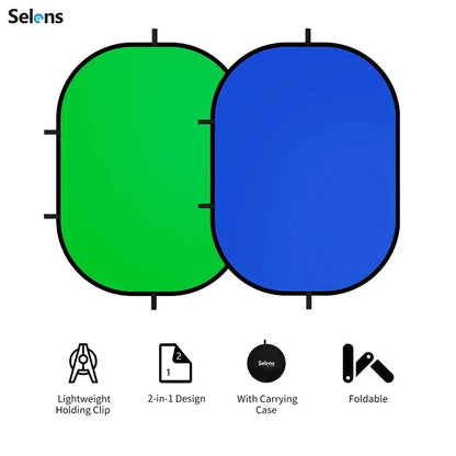 Selens Green Screen Photo Background New Collapsible Portable Reflector Blue Studio Light Reflector For Photography Props Parts