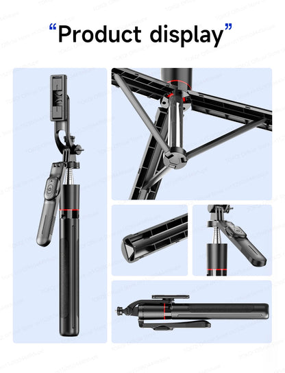 F16 Tripod 1/4'' Interface Extendable Selfie Stick for Smartphone 360° Rotat Shooting Vlog Video Live Broadcast Film with Remote