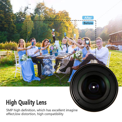5MP Camera Lens Security Camera Lens 5MP HD Camera Lens 8mm Focal-Length Manual Aperture C Mount Security Surveillance CCTV Lens