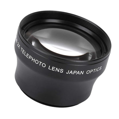 2X Lens Camera Lens 2X Magnification High Definition Converter Telephoto Lens for 37mm Mount Camera Lens High Definition Lens