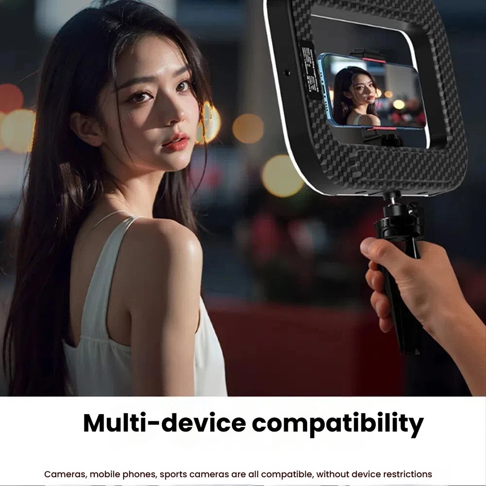 Live streaming Handheld Ring Fill Light Rechargeable 4000mAh Adjustable Brightness RGB Lights Phone Camera Portable Selfie Light