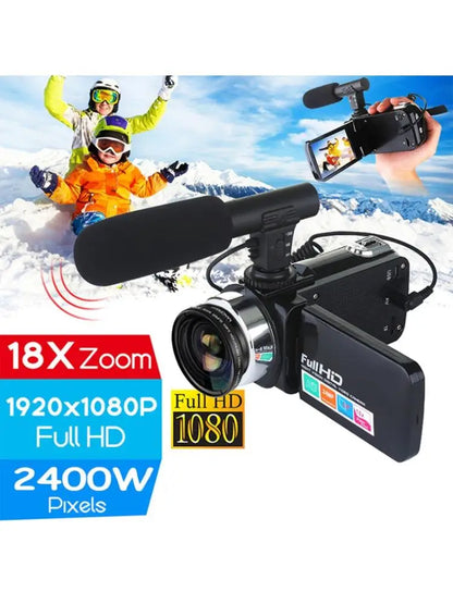 Classic 24MP Camcorder Digital Video Camera 3 Inch LCD Screen 18x Digital Zoom Camera D08A HD Digital Video Camera For Travel