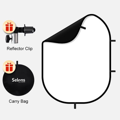 Selens 2-In-1 Green Blue Screen Backdrop Chromakey 1.5x2/1x1.5M Foldable Reflector Background for Live Streaming Photo Studio