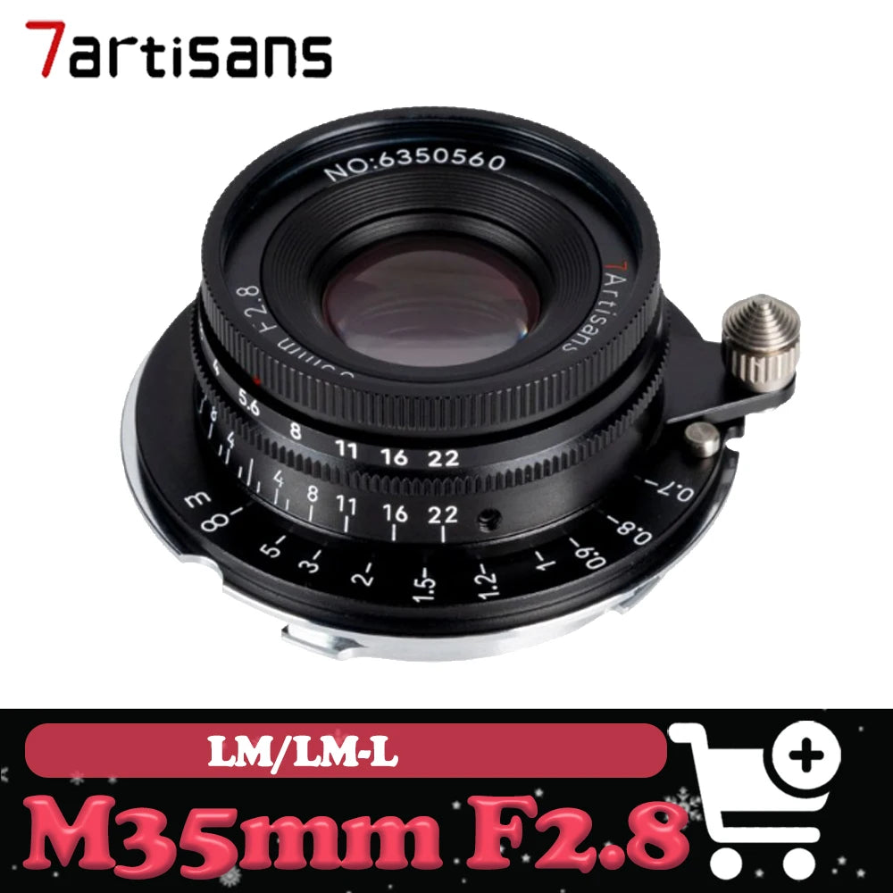 7artisans 35mm F2.8 Full Frame Manual Focus Prime Camera Lens compatible with Leica LM LM-L mount