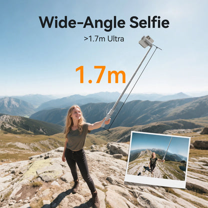TELESIN Auto-Opening Tripod Selfie Stick with Remote Control Automatically Unfold Tripod Ground 1.7m Clamp-on Tripod for Phones