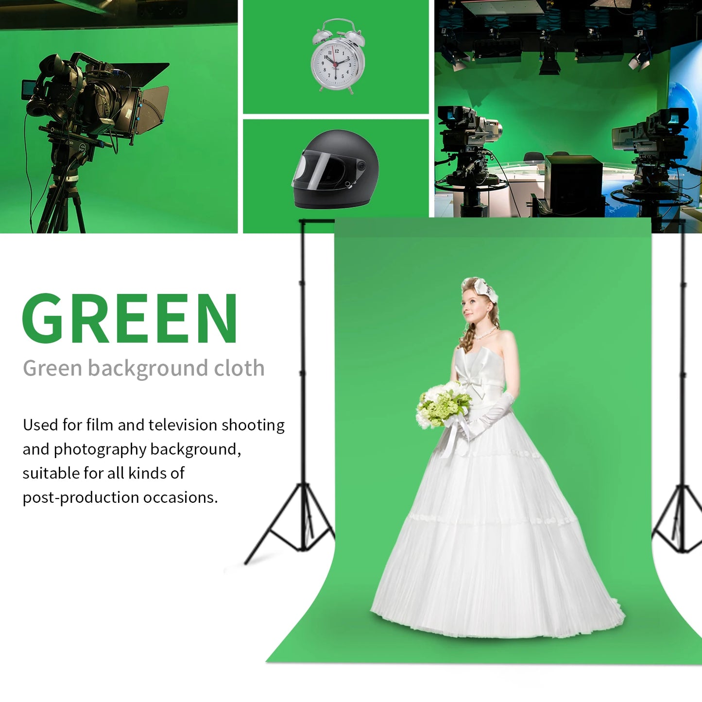 Selens Green Screen Backdrop Chroma key 1.6m x 3m Background for Studio Photo Lighting Green Screen Collapsible Background