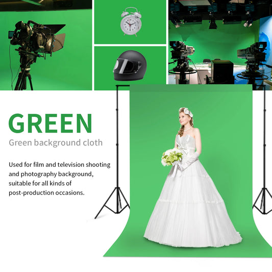 Selens Green Screen Backdrop Chroma key 1.6m x 3m Background for Studio Photo Lighting Green Screen Collapsible Background