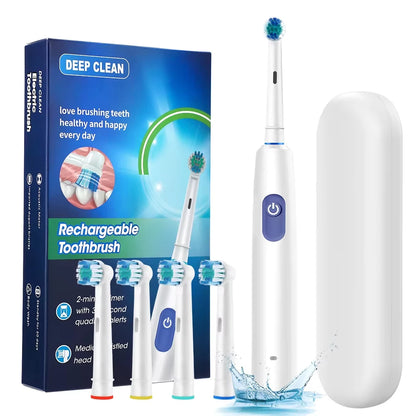 Electric ToothbrushRotating for Adults Deep Cleaning Teeth Tooth Brush Rechargeable Power Smart Timer with 8 Brush Heads