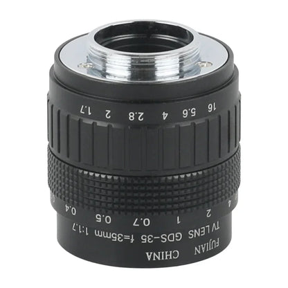 Wide Field High Working Distance 35mm Fixed Focus CCTV CS C Mount Lens Manual Zoom Industria Lens For Digtal Microscope Camera
