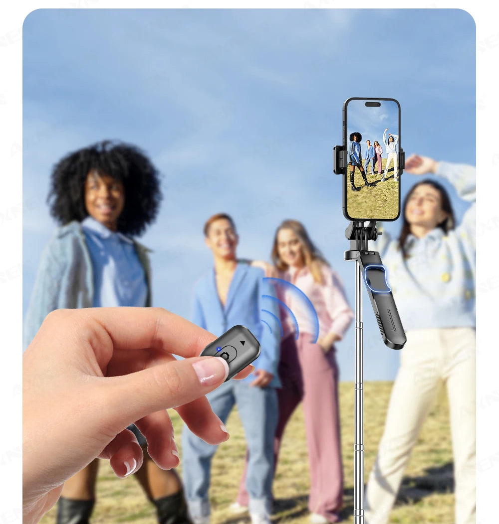 F16 Selfie Stick Tripod with 1708mm Long 8-Section Pole, Bluetooth Remote, 360° Rotation, 1/4 Interface, for Phone Camera Vlog