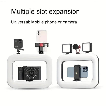 Live streaming Handheld Ring Fill Light Rechargeable 4000mAh Adjustable Brightness RGB Lights Phone Camera Portable Selfie Light