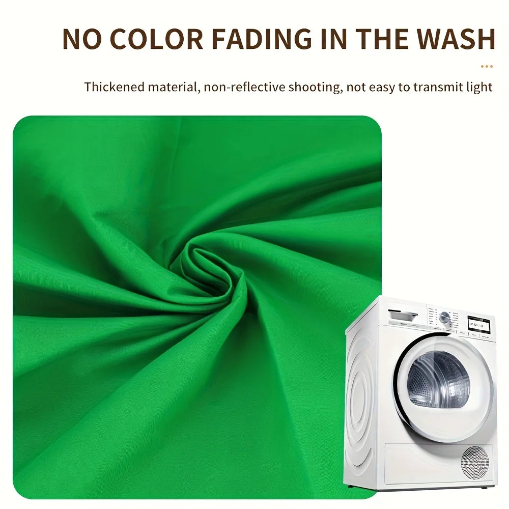 5X 6.5 FTGreen Screen Backdrop for Photography, GreenScreen Background Sheet for Zoom Meeting, Cloth Fabric Curtain