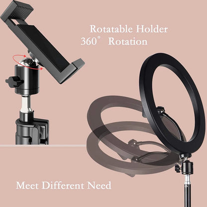 10 Inch LED Ring Light Photography Lighting Phone Ringlight With Tripod Stand Round Fill Lamp For Phone Live Video Selfie Lamp