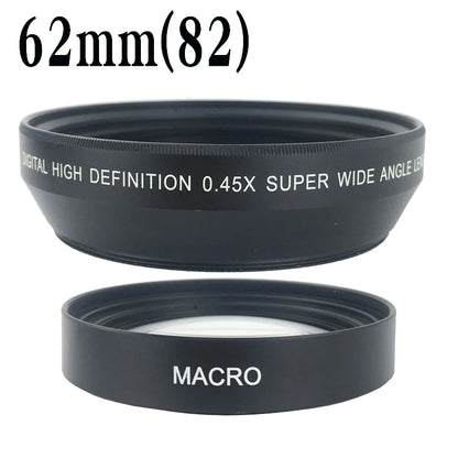 Camera Filters 62mm 0.45X Wide Angle Lens With Macro Converter 0.45X Adapter Resolution Deluxe Digital Lenses for DSLR Camera