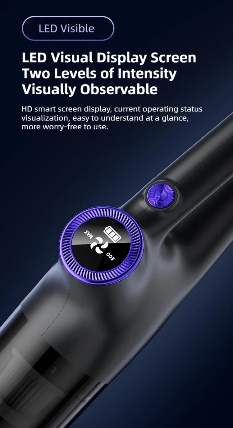 Hot-selling wireless car household vacuum cleaner, lasting battery life and strong suction, LED screen display,