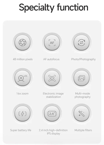 K Digital Camera Autofocus Vlogging Camera HD 24MP with 2.4" Large Screen Camcorder Camera for Photography for Kid Adult Photo