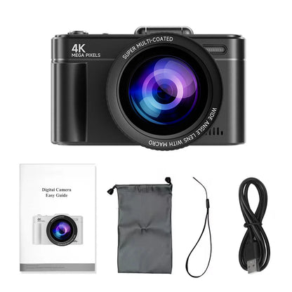 Digital Camera 4K 64MP HD 18X Zoom Autofocus Retro Compact Digital Camera with 2.8 Inch Screen for Travel Photography Vlogging