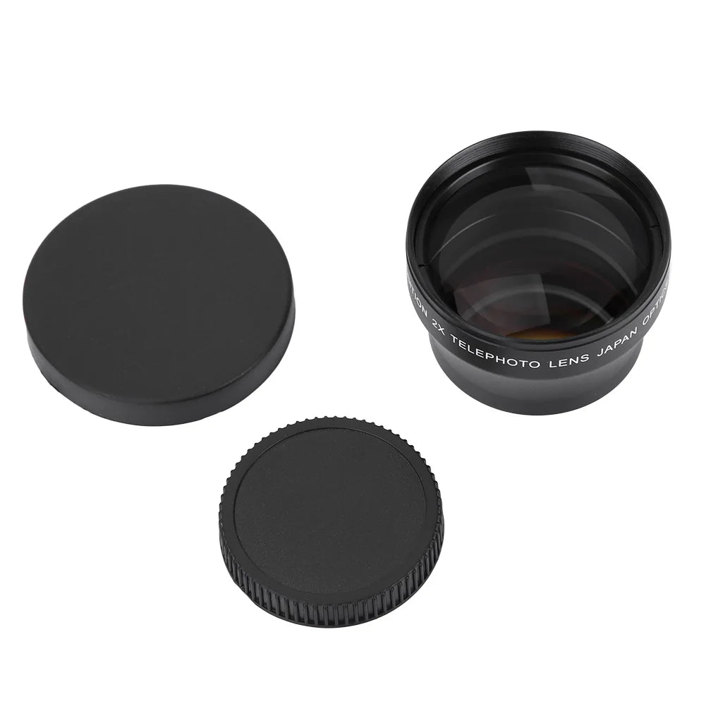 2X Lens Camera Lens 2X Magnification High Definition Converter Telephoto Lens for 37mm Mount Camera Lens High Definition Lens