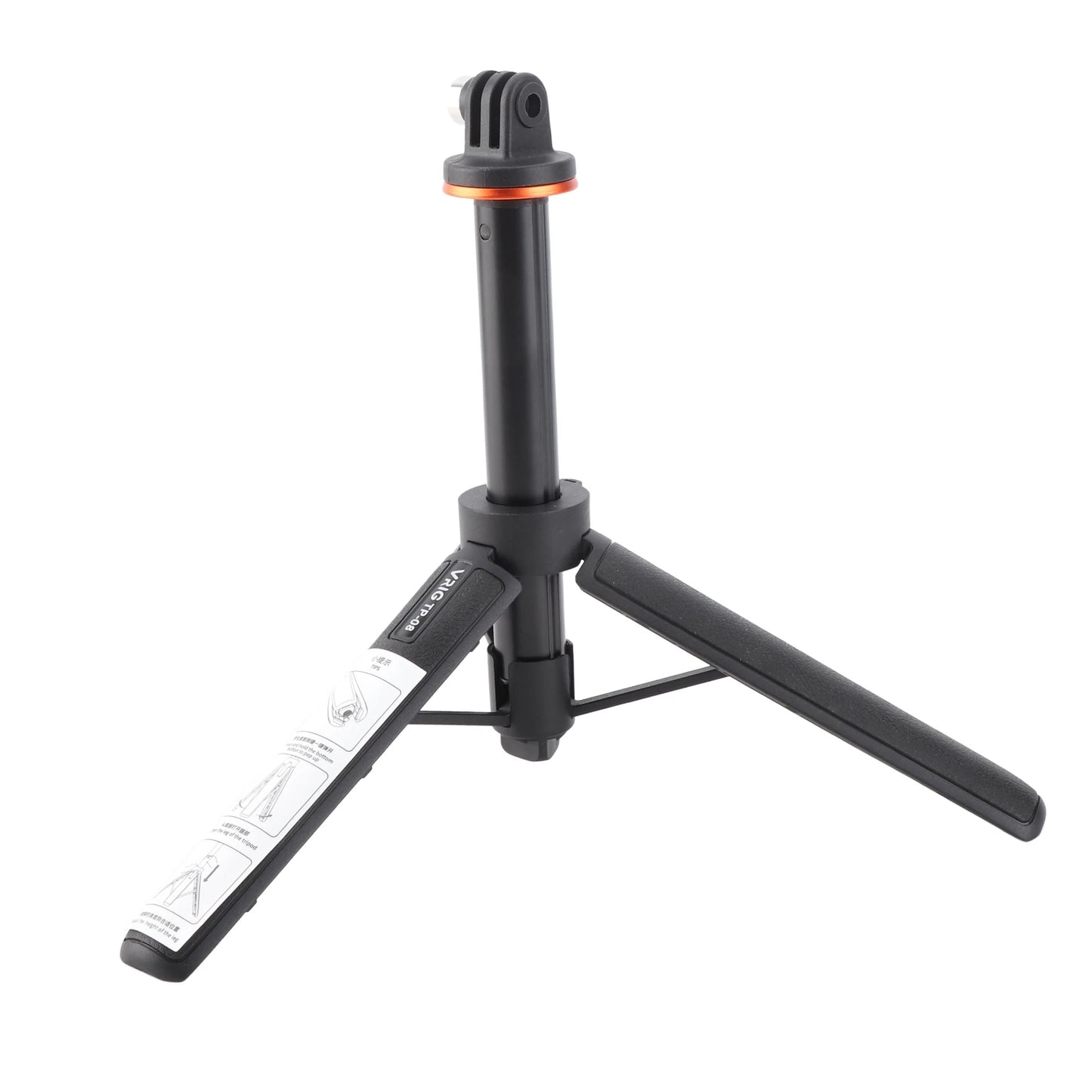 VRIG TP-08 TP-06 Tripod Stand Selfie Stick Aluminum Alloy with 1/4 Inch Screw Cold Shoe Mount 360° Rotatable 1.5kg Load Capacity