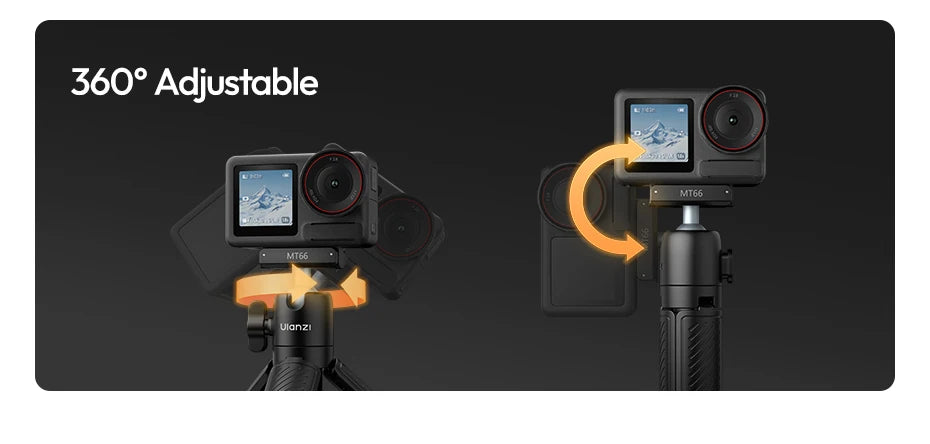 Ulanzi MT66 ClipMate Tripod With Action Connector 3-in-1 Backpack Clip Selfie Stick Tripod For DJI Action 5 Pro/4/3 Vlog Travel